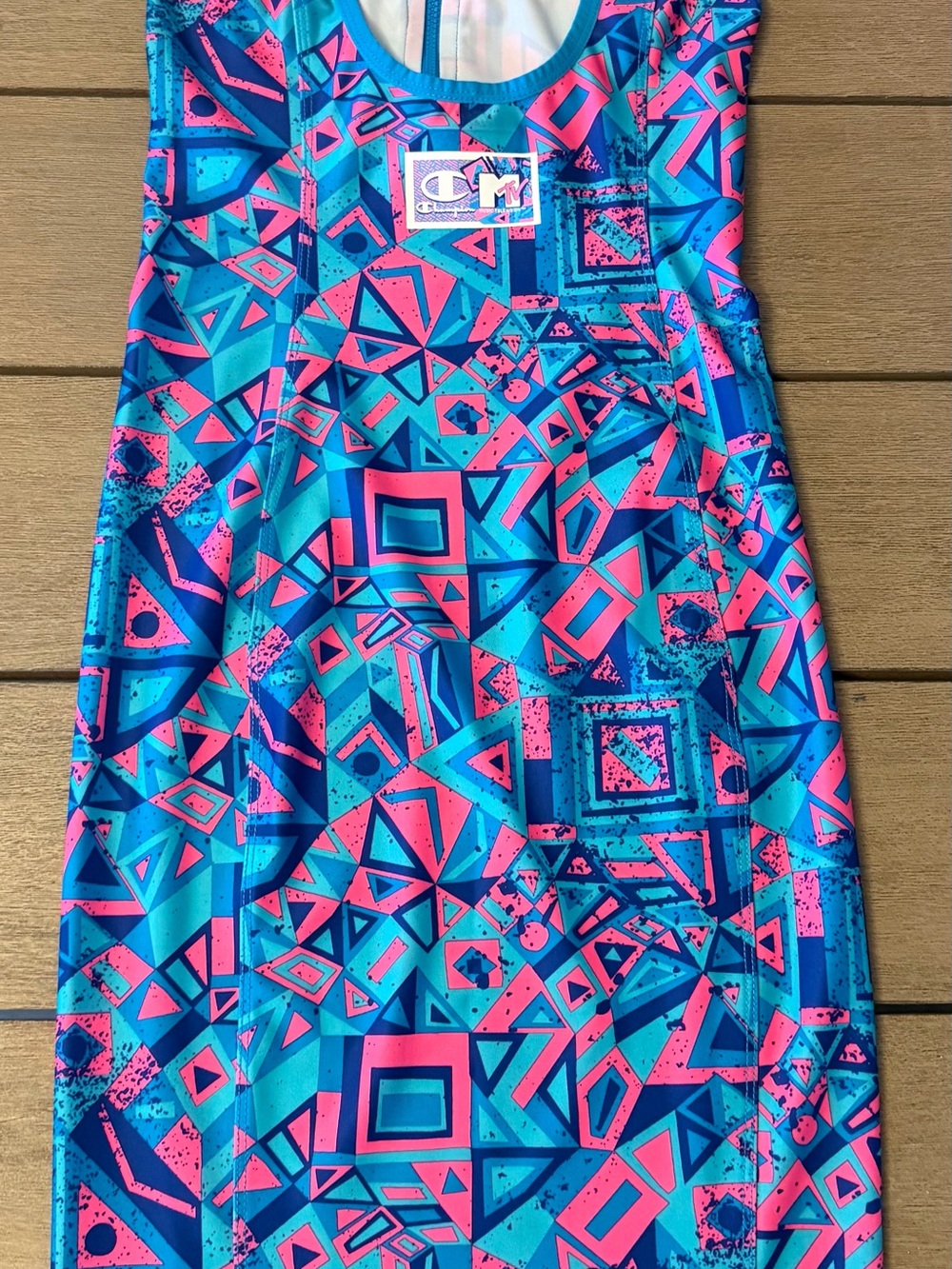 Champion Women's Geometric Print Pencil Skirt in Teal & Pink